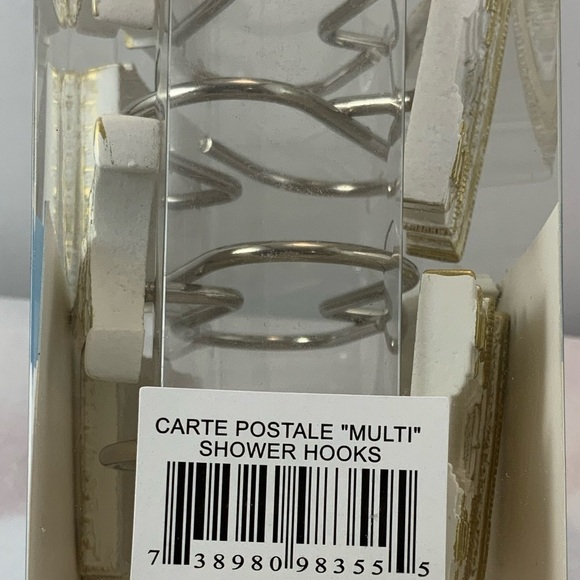 Paris Eiffel Tower Shower Hooks Arc de Triomphe French Resin White Gold 12 PC - Picture 9 of 16